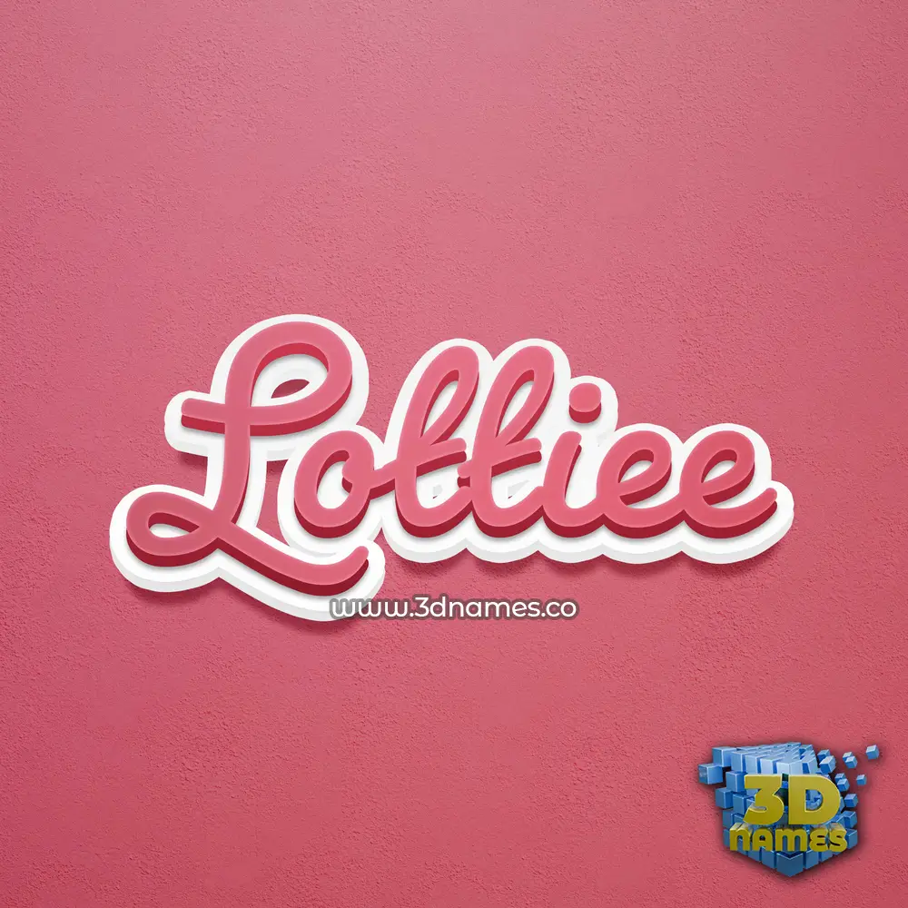 lottiee in Red Scribble style - 3D name wallpaper