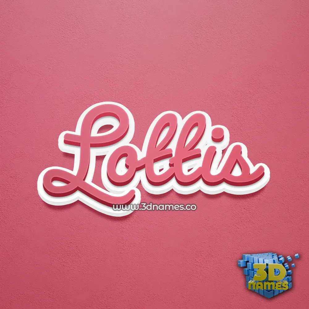lottis in Red Scribble style - 3D name wallpaper