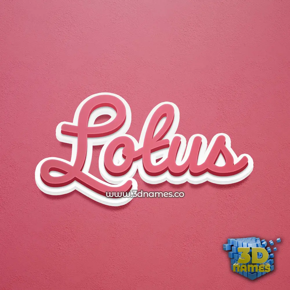 lotus in Red Scribble style - 3D name wallpaper