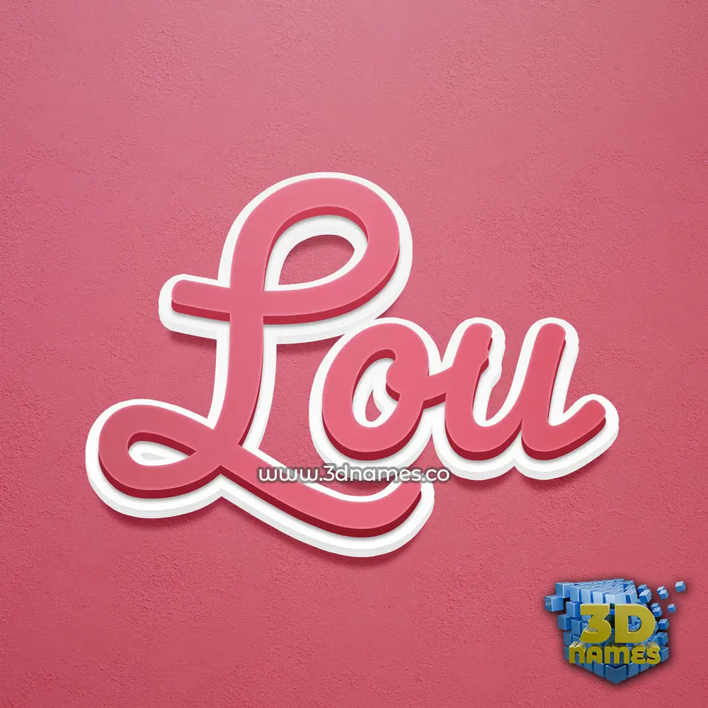 lou in Red Scribble style - 3D name wallpaper