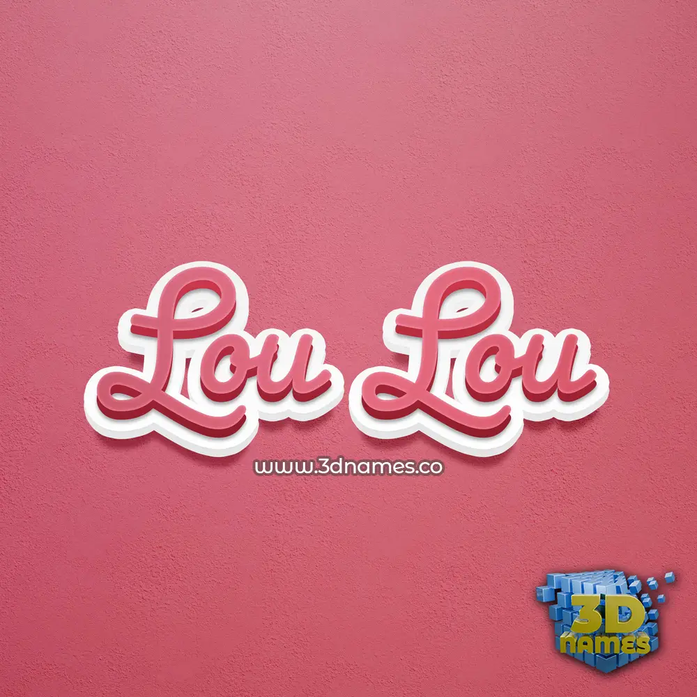 lou lou in Red Scribble style - 3D name wallpaper