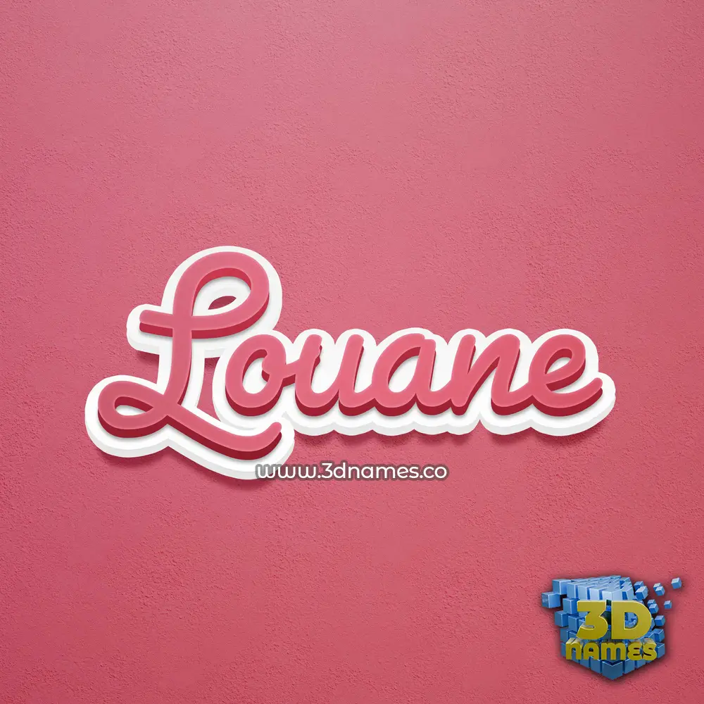 louane in Red Scribble style - 3D name wallpaper