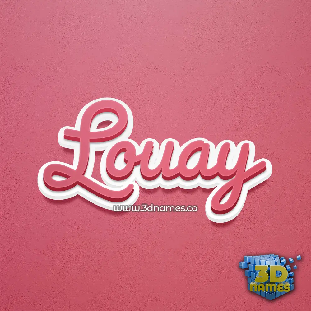 louay in Red Scribble style - 3D name wallpaper