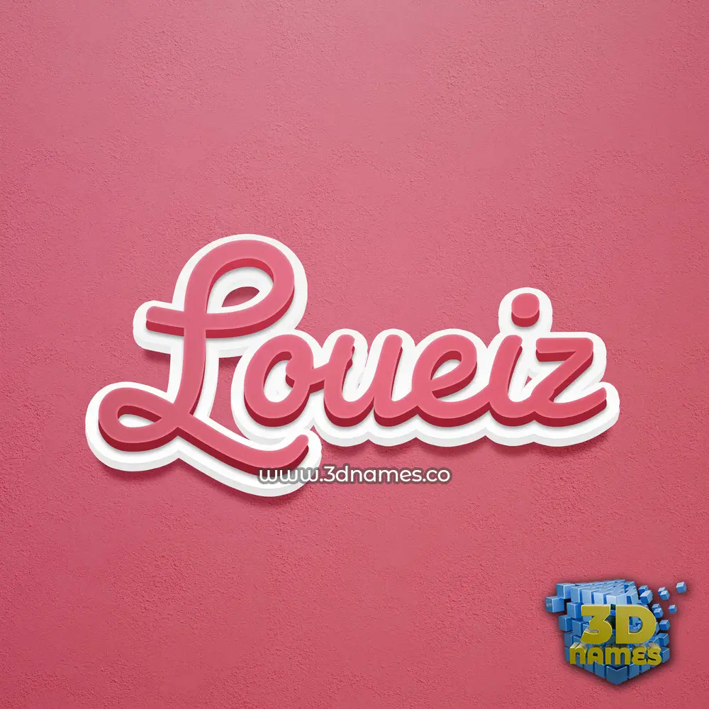 loueiz in Red Scribble style - 3D name wallpaper