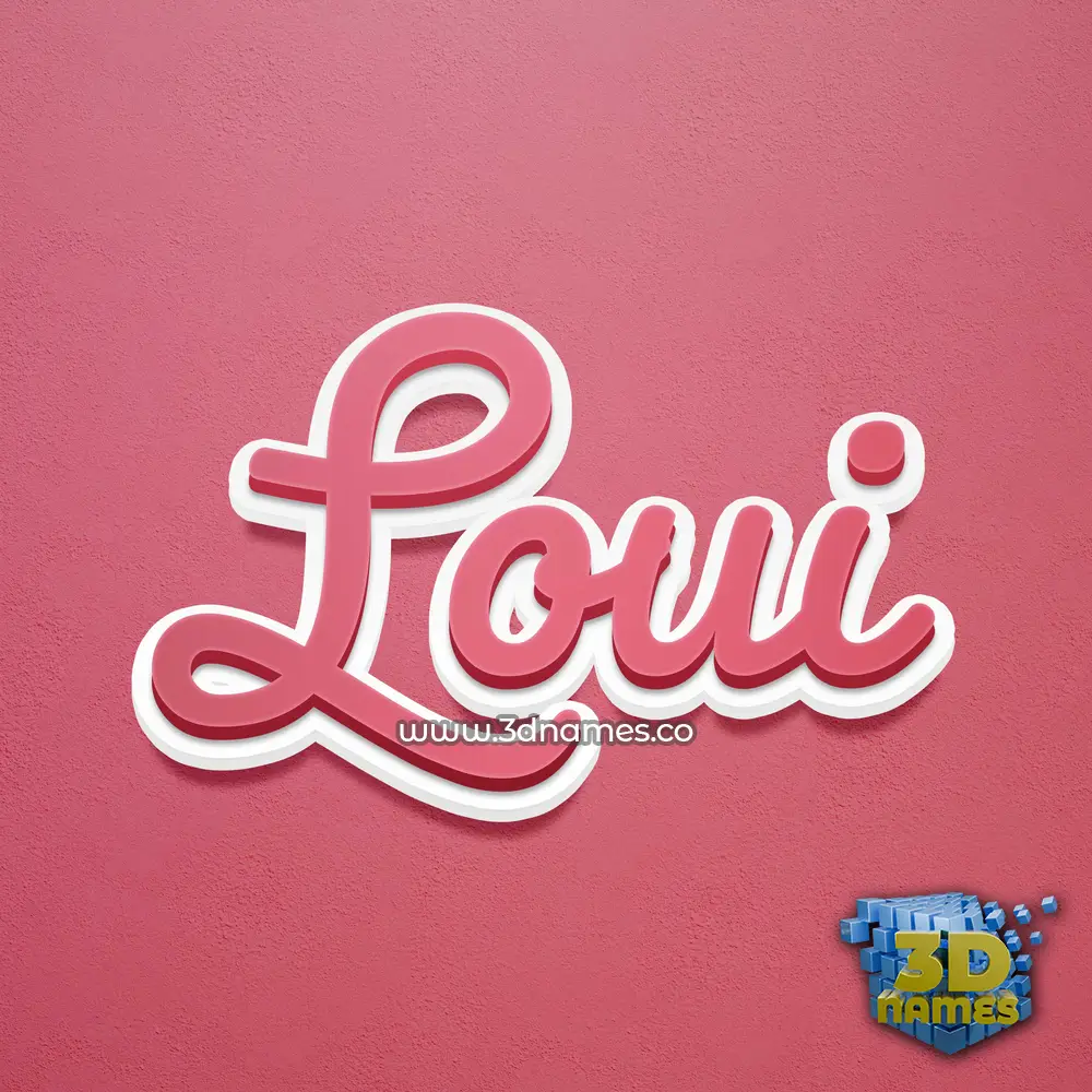 loui in Red Scribble style - 3D name wallpaper