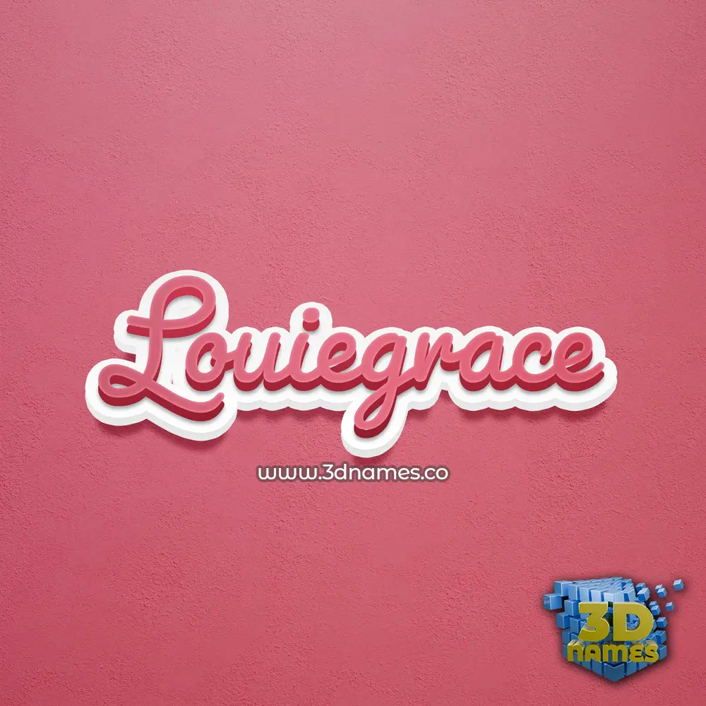 louiegrace in Red Scribble style - 3D name wallpaper