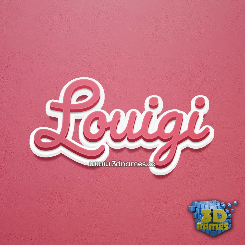 louigi in Red Scribble style - 3D name wallpaper