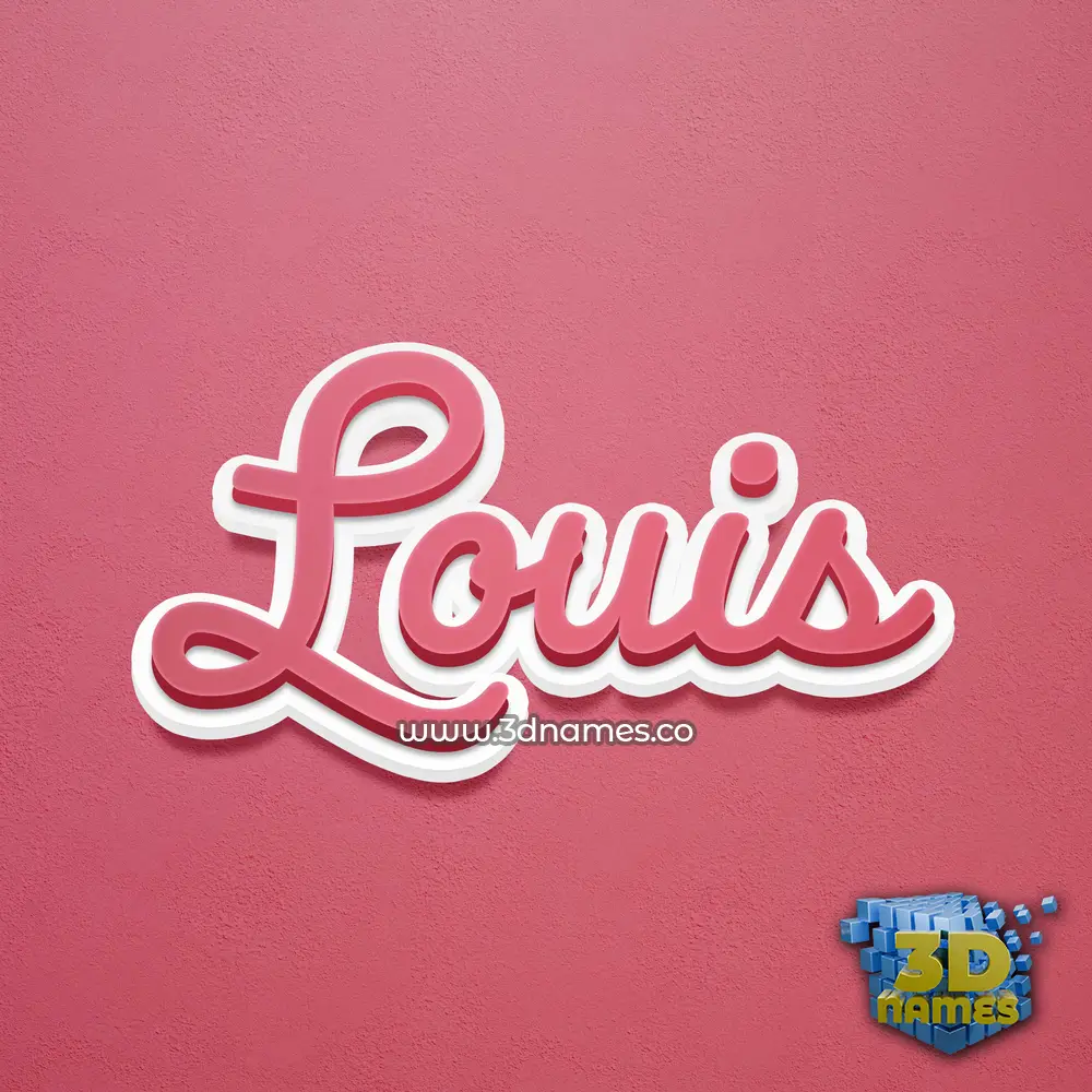 louis in Red Scribble style - 3D name wallpaper