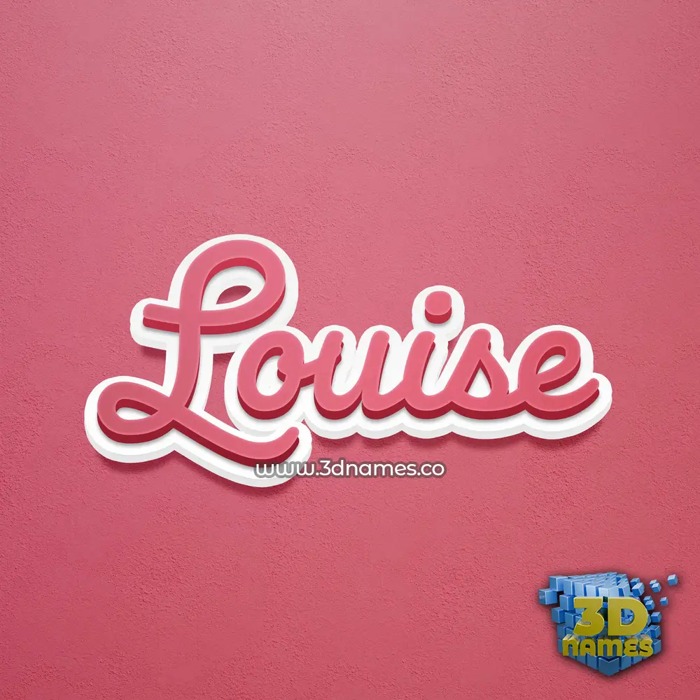 louise in Red Scribble style - 3D name wallpaper