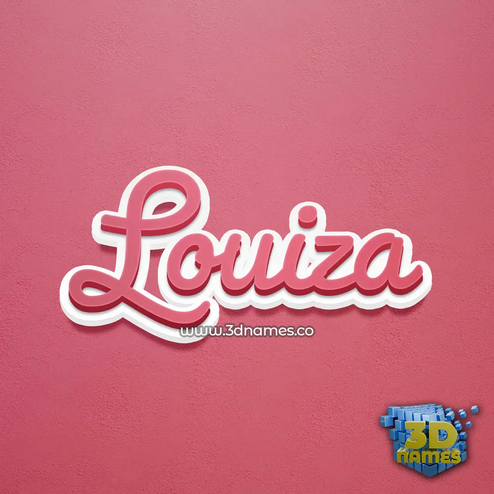 louiza in Red Scribble style - 3D name wallpaper