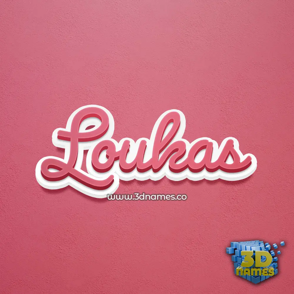 loukas in Red Scribble style - 3D name wallpaper
