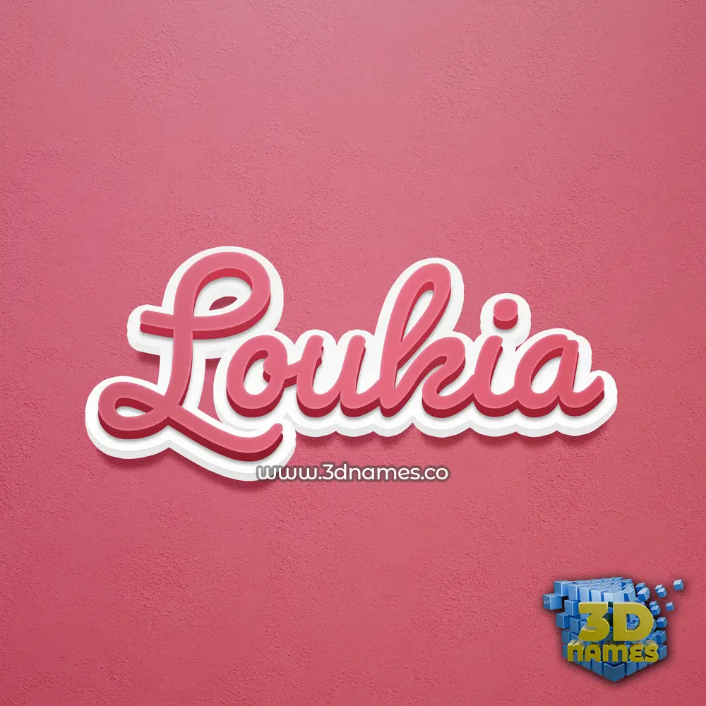 loukia in Red Scribble style - 3D name wallpaper