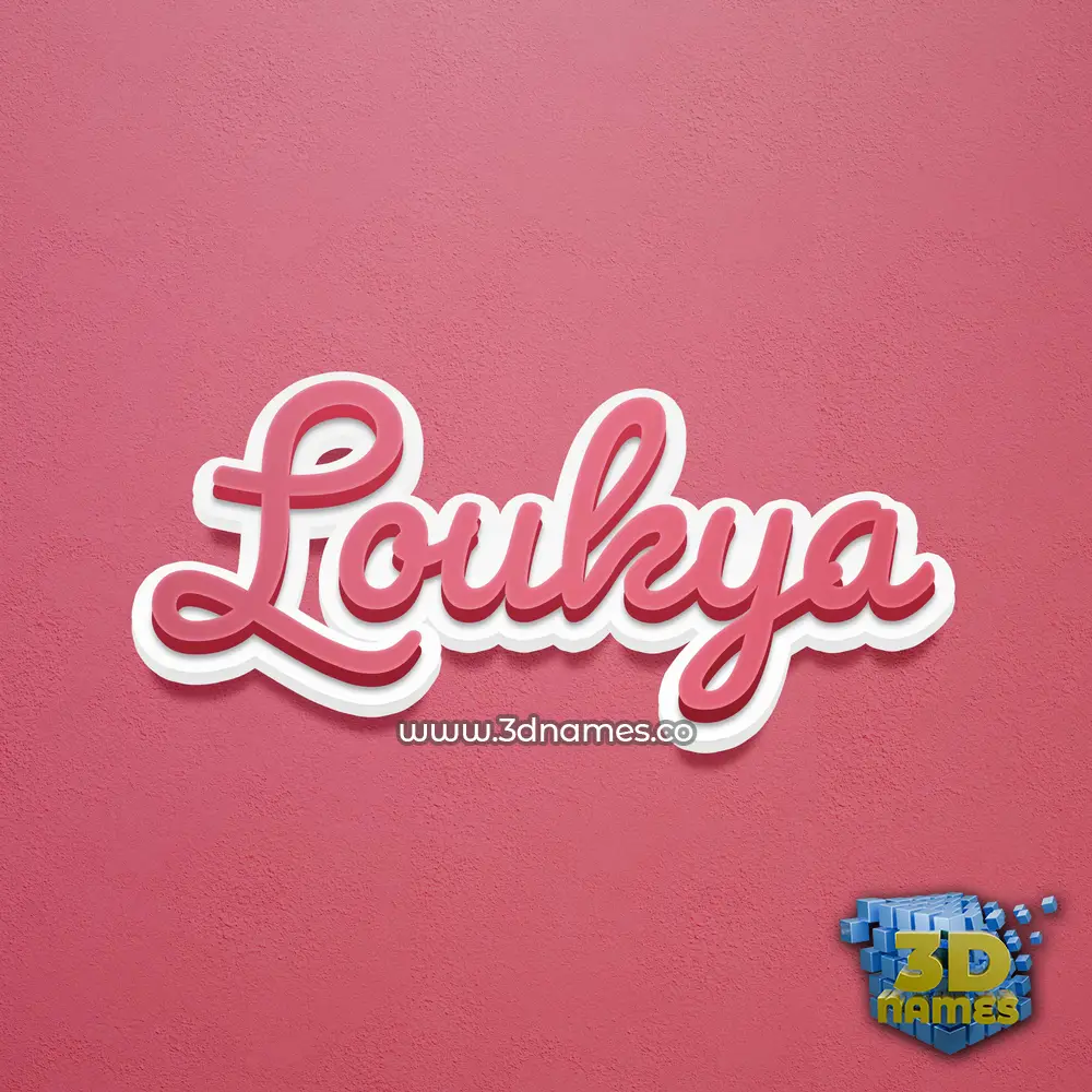 loukya in Red Scribble style - 3D name wallpaper