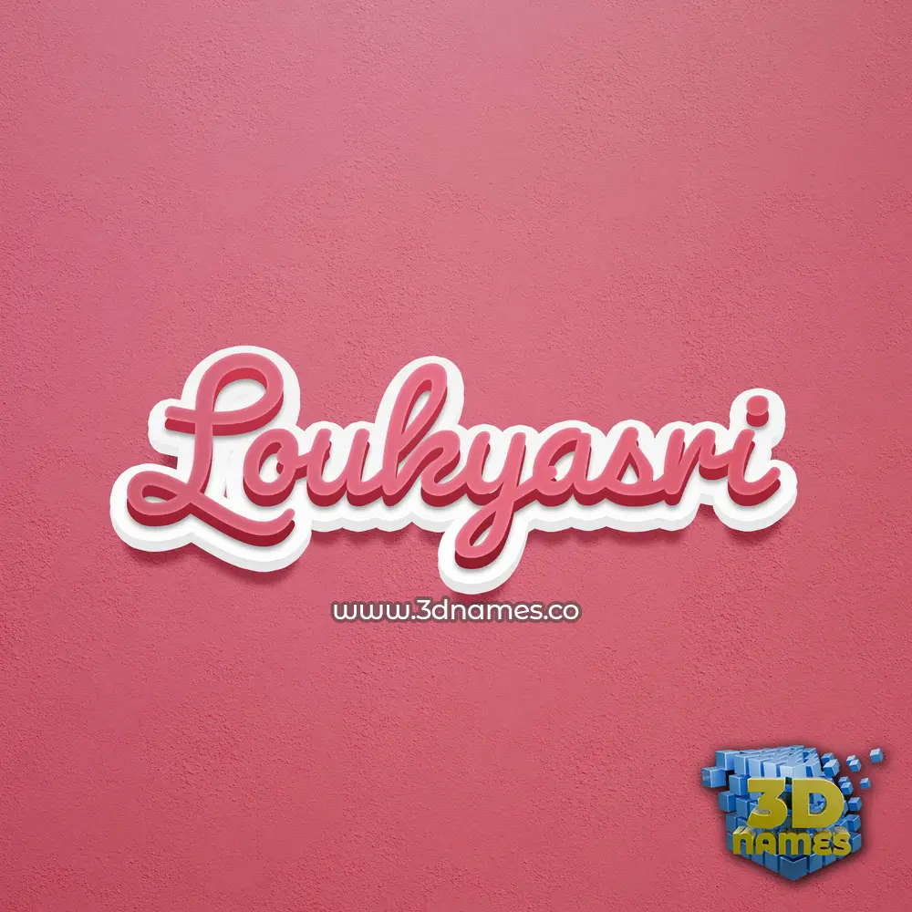 loukyasri in Red Scribble style - 3D name wallpaper