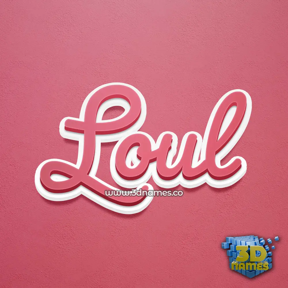 loul in Red Scribble style - 3D name wallpaper