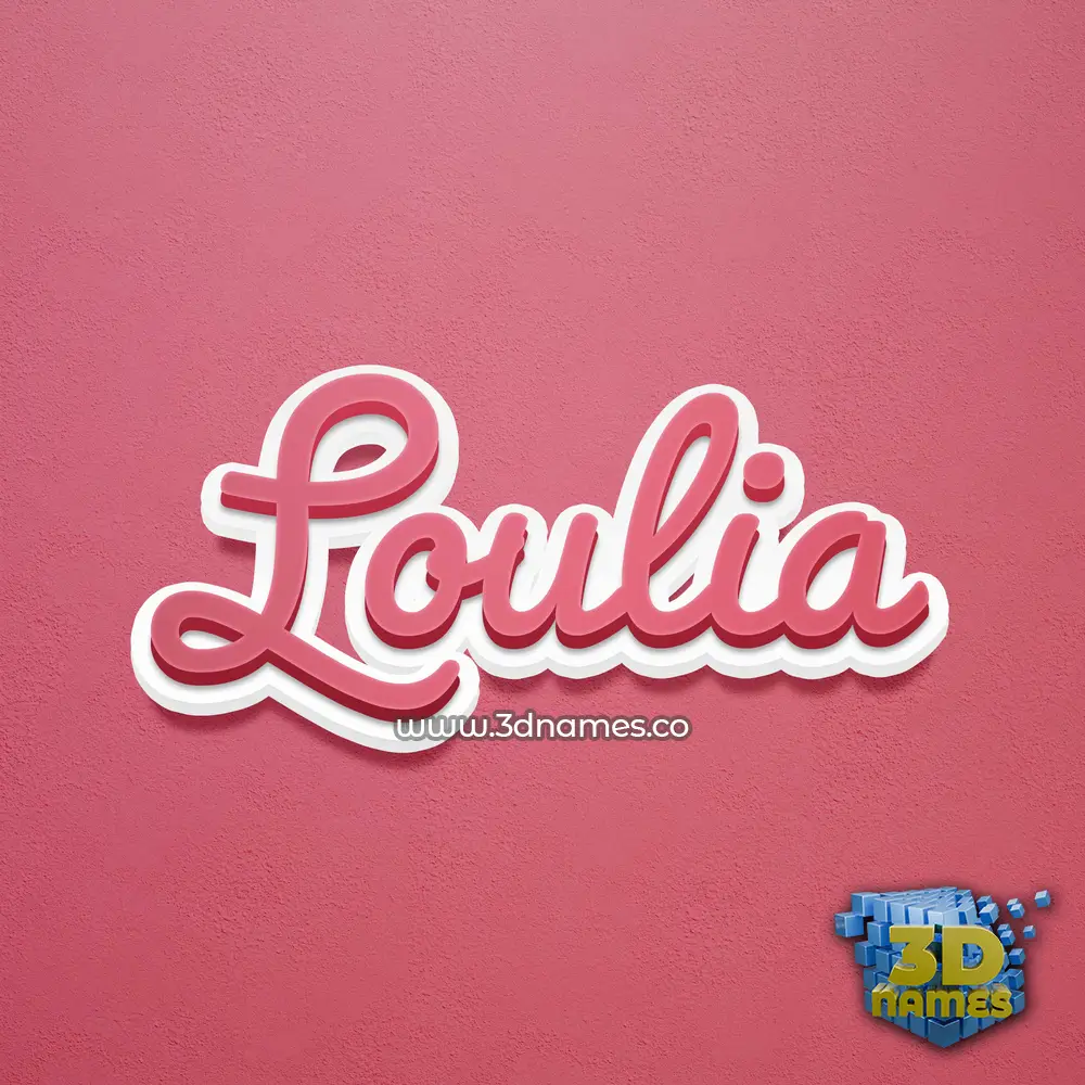 loulia in Red Scribble style - 3D name wallpaper