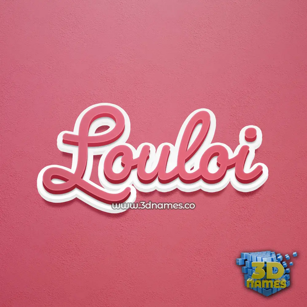 louloi in Red Scribble style - 3D name wallpaper