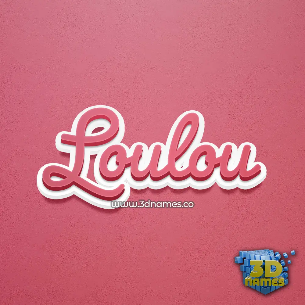loulou in Red Scribble style - 3D name wallpaper