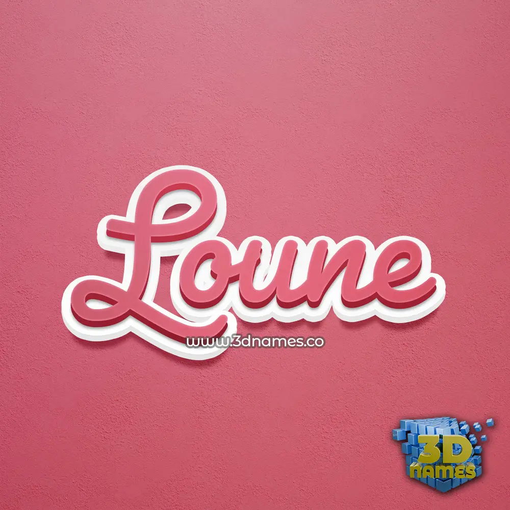loune in Red Scribble style - 3D name wallpaper