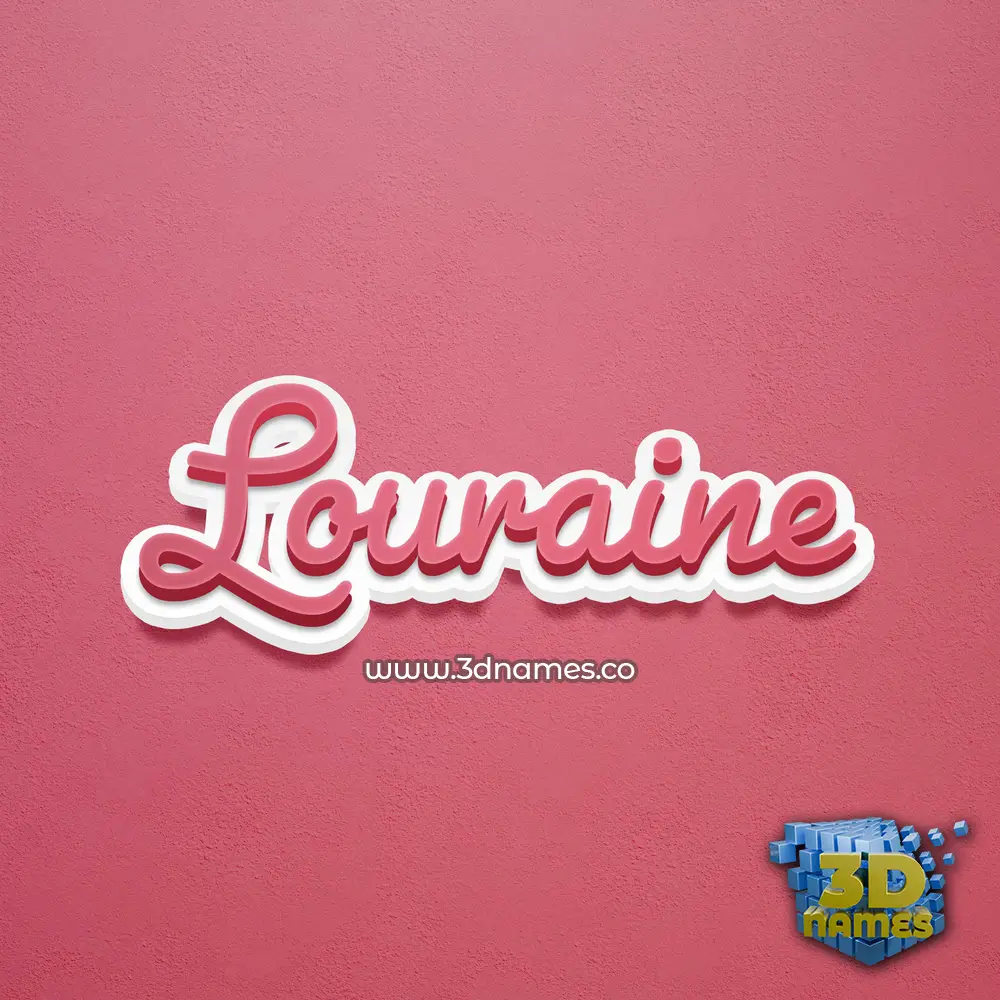 louraine in Red Scribble style - 3D name wallpaper