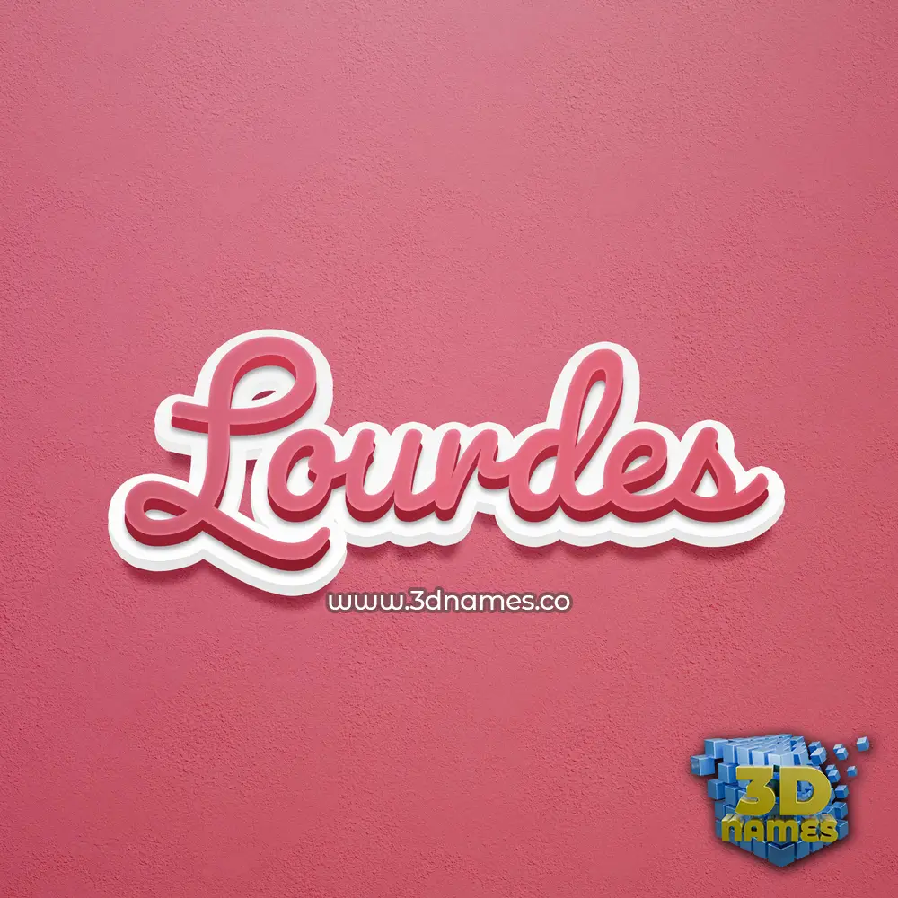 lourdes in Red Scribble style - 3D name wallpaper
