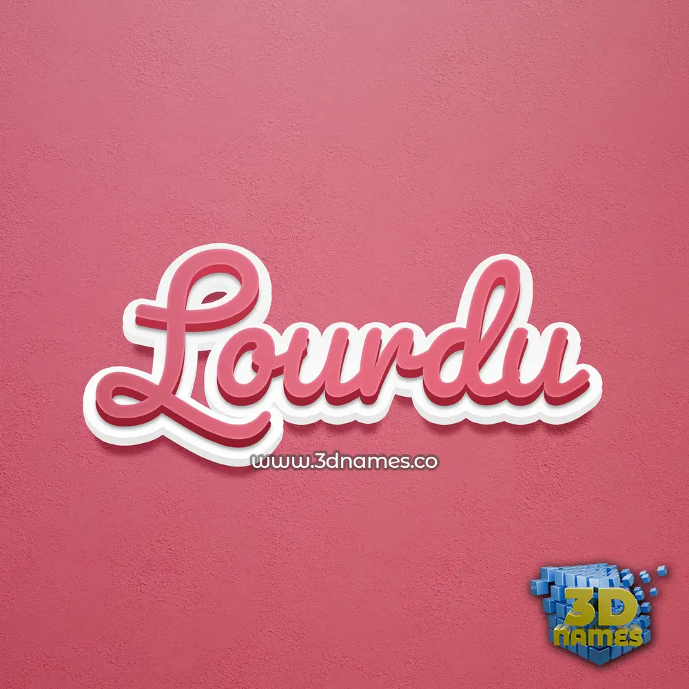 lourdu in Red Scribble style - 3D name wallpaper