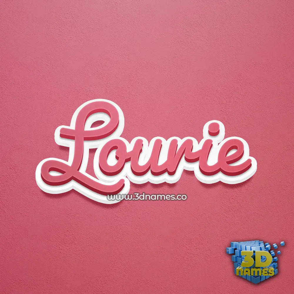 lourie in Red Scribble style - 3D name wallpaper