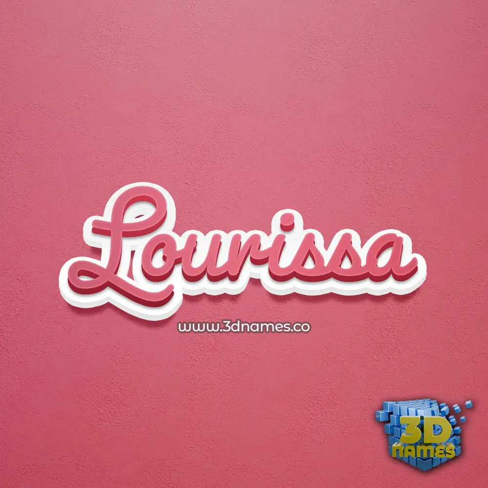 lourissa in Red Scribble style - 3D name wallpaper