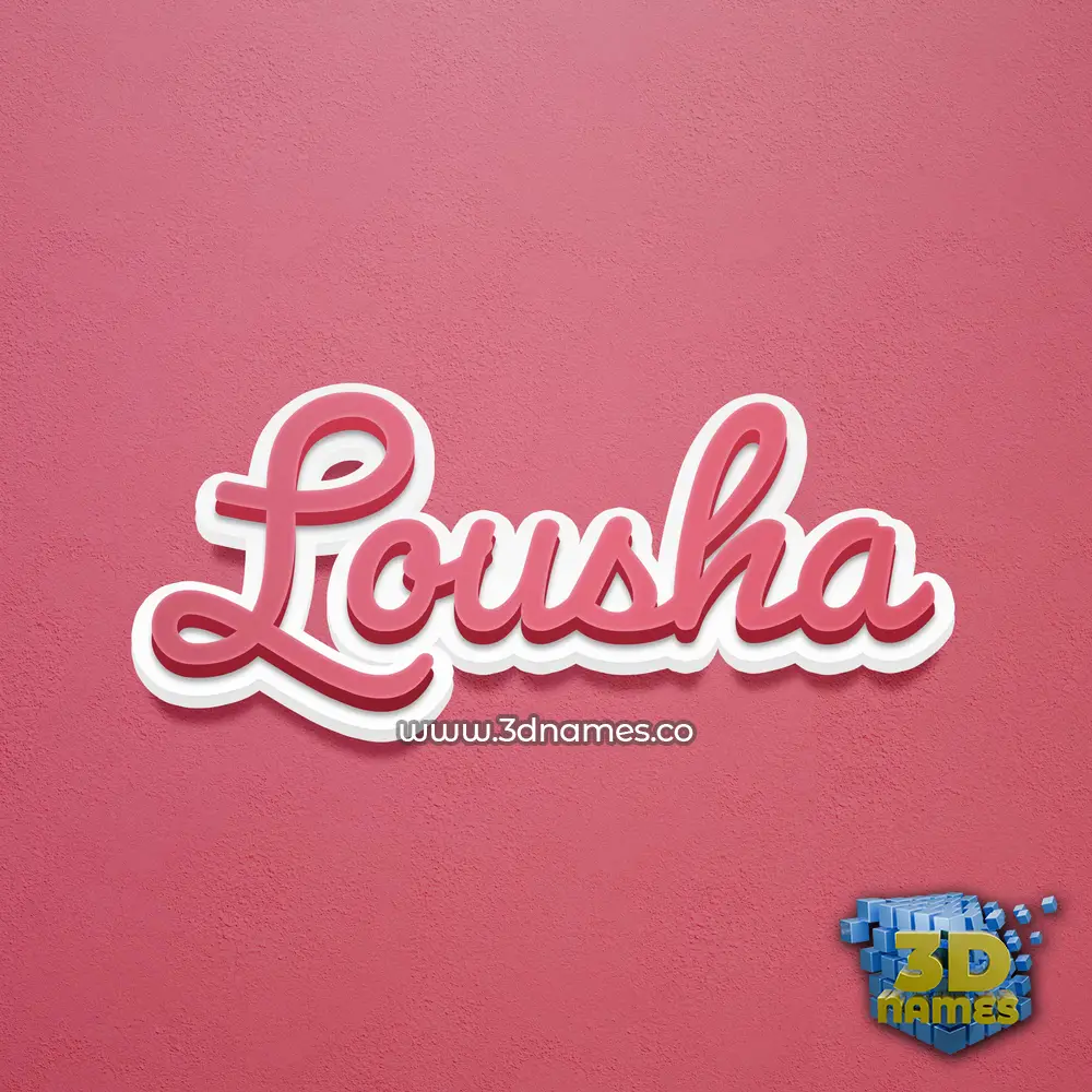 lousha in Red Scribble style - 3D name wallpaper