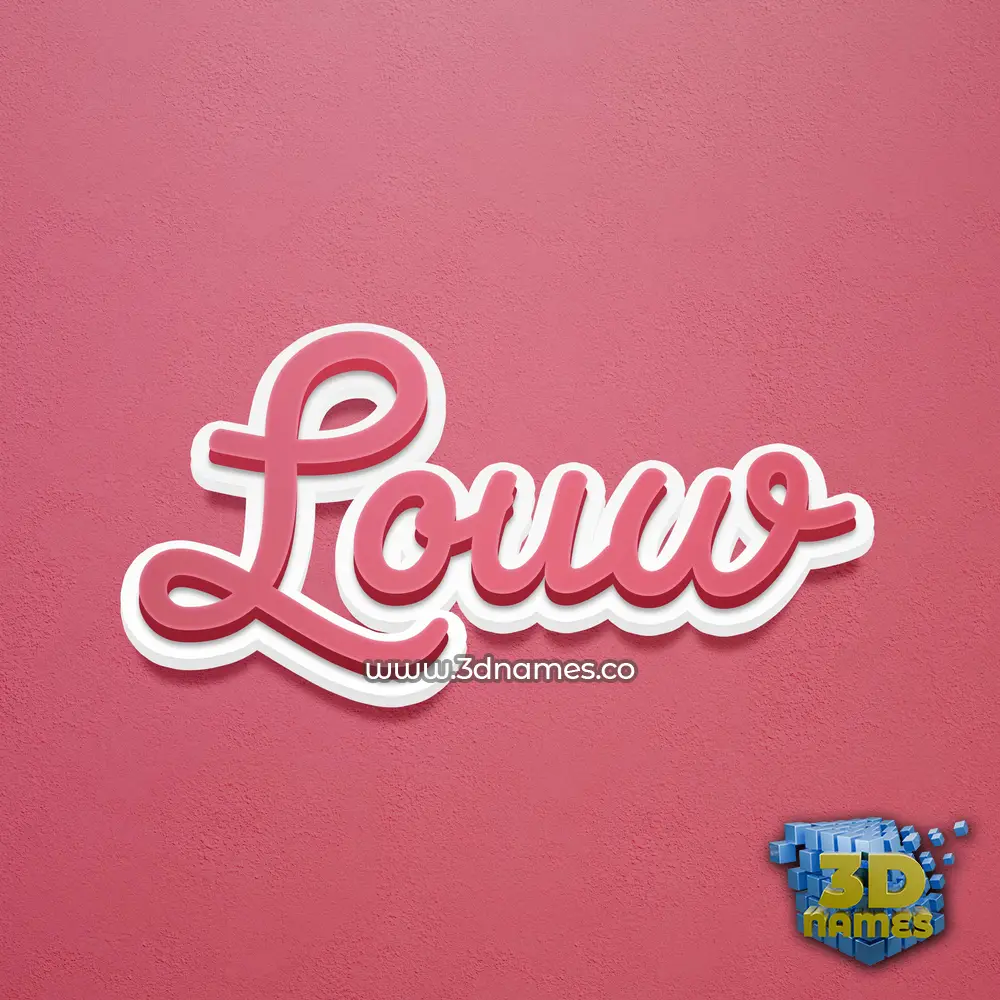 louw in Red Scribble style - 3D name wallpaper
