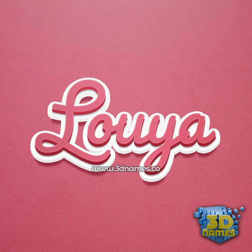 louya in Red Scribble style - 3D name wallpaper