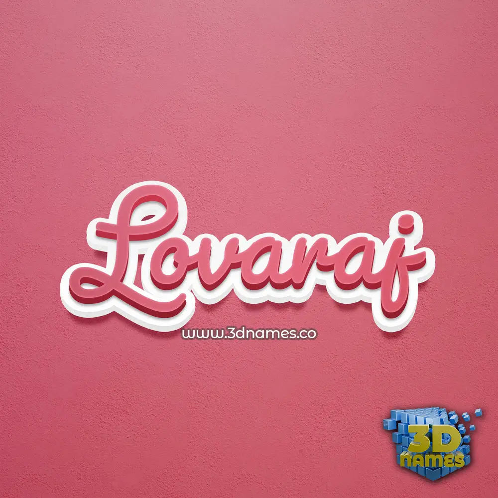 lovaraj in Red Scribble style - 3D name wallpaper