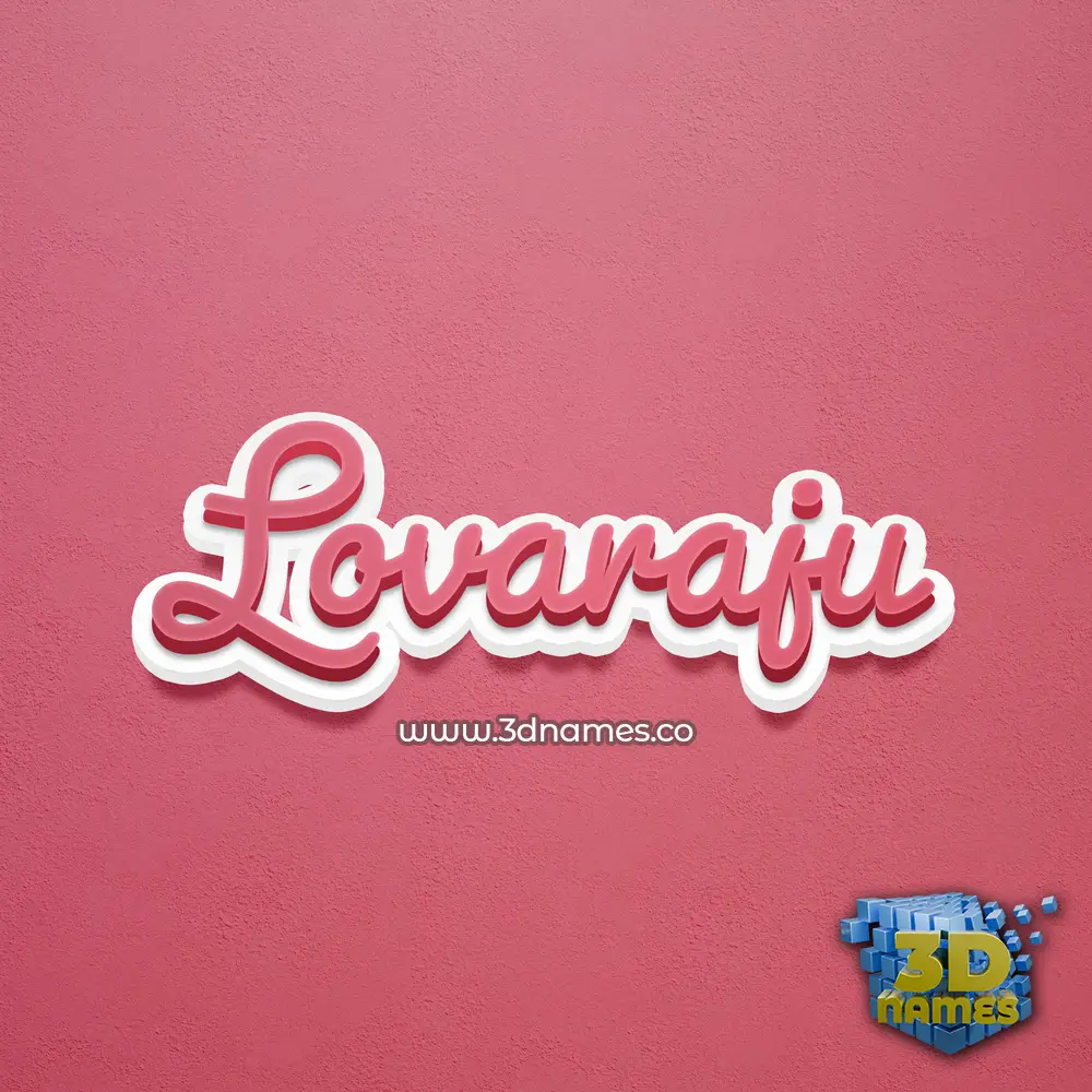 lovaraju in Red Scribble style - 3D name wallpaper