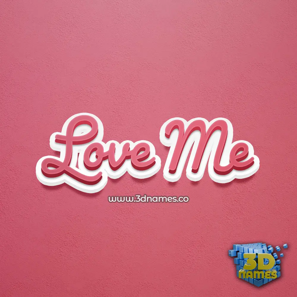 love me in Red Scribble style - 3D name wallpaper