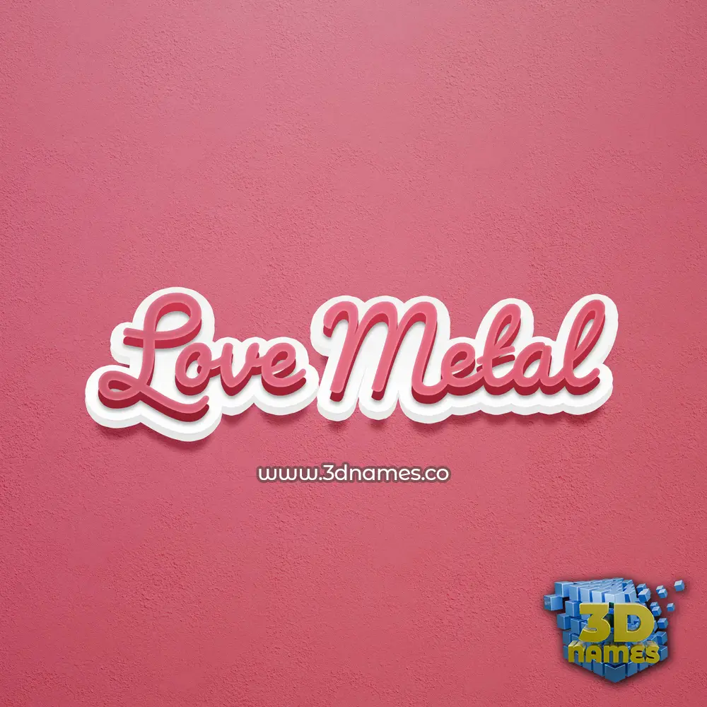 love metal in Red Scribble style - 3D name wallpaper