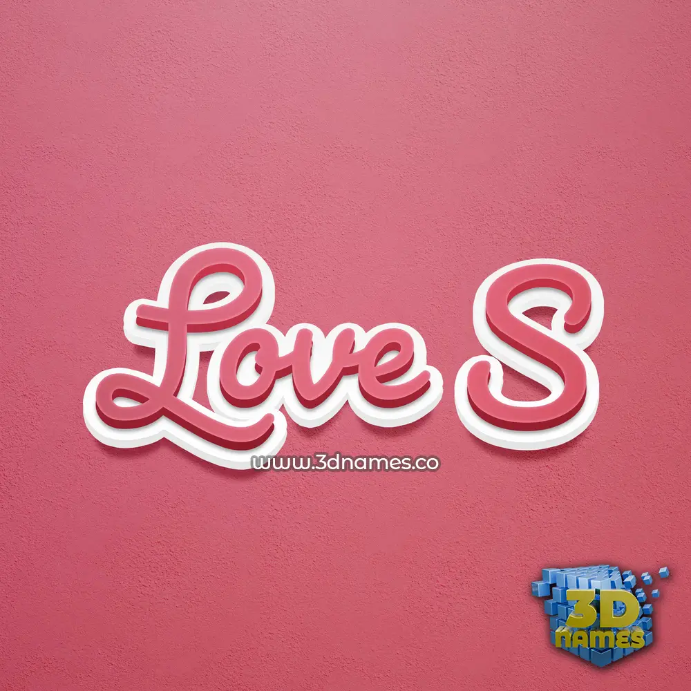 love s in Red Scribble style - 3D name wallpaper