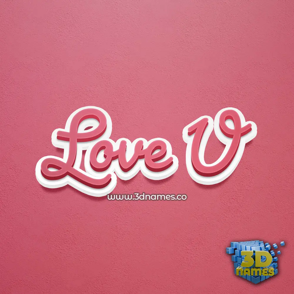love u in Red Scribble style - 3D name wallpaper