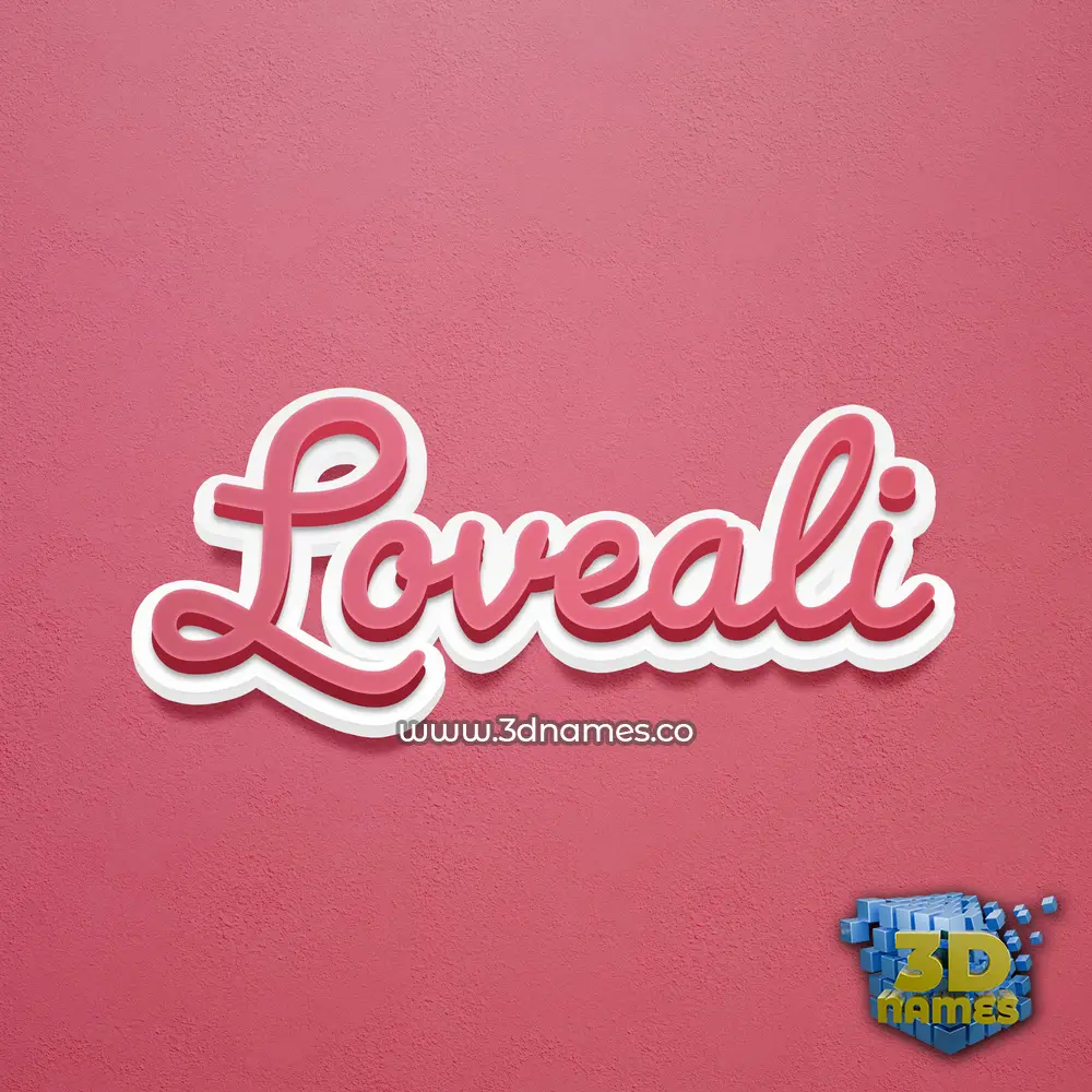 loveali in Red Scribble style - 3D name wallpaper