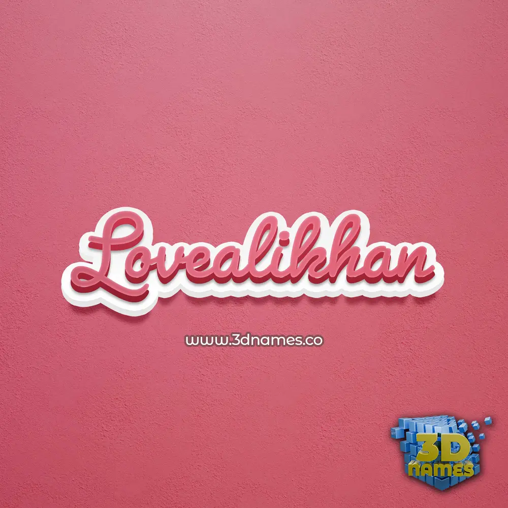 lovealikhan in Red Scribble style - 3D name wallpaper
