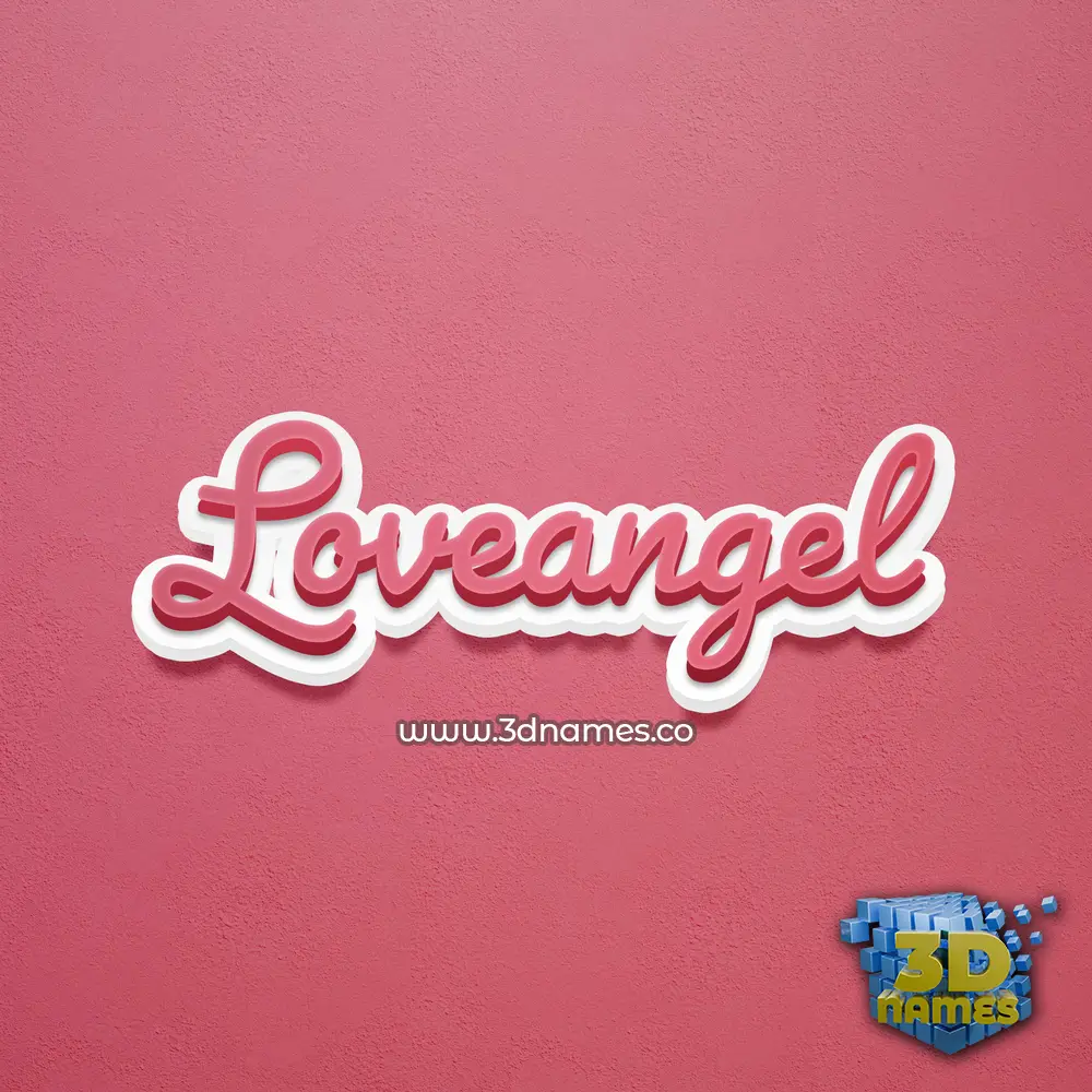 loveangel in Red Scribble style - 3D name wallpaper
