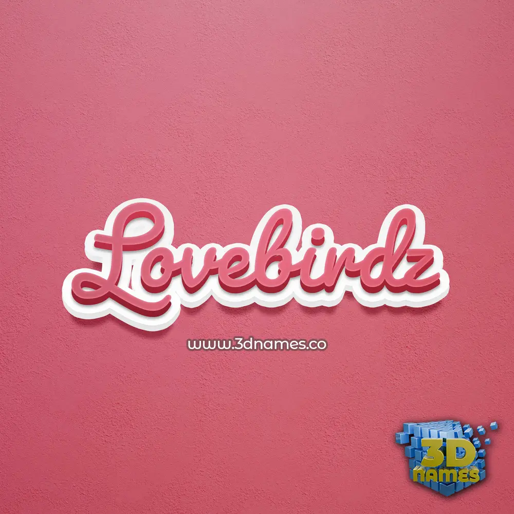 lovebirdz in Red Scribble style - 3D name wallpaper