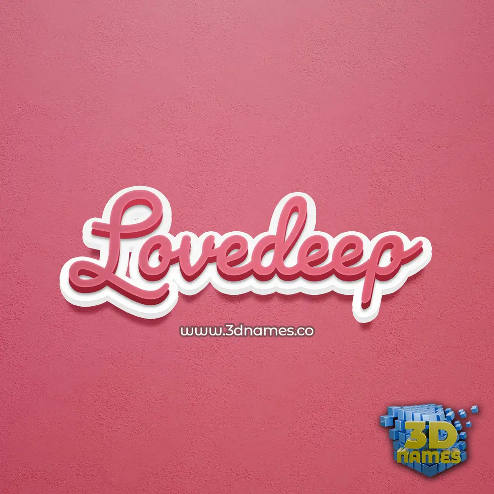 lovedeep in Red Scribble style - 3D name wallpaper