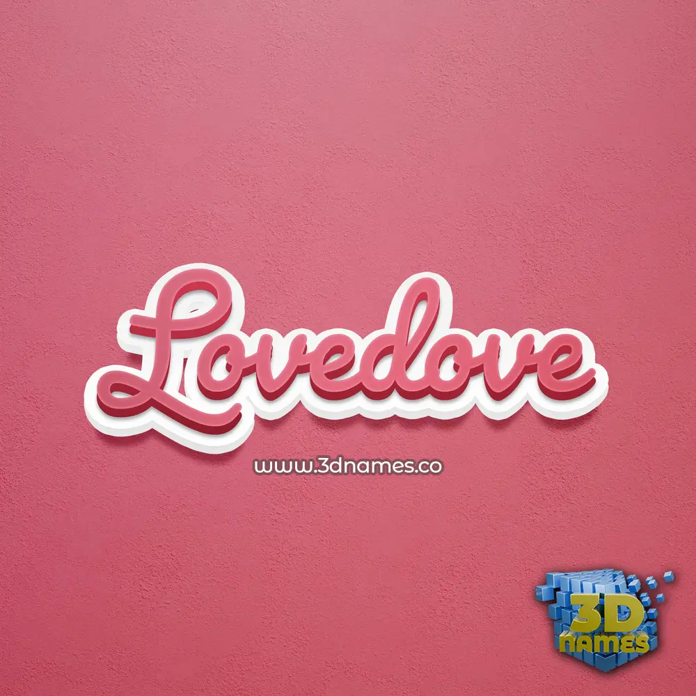 lovedove in Red Scribble style - 3D name wallpaper