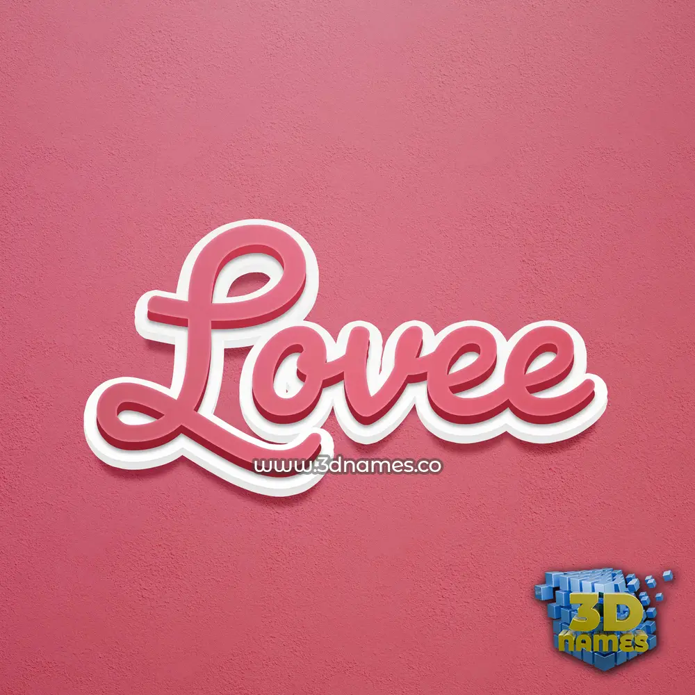 lovee in Red Scribble style - 3D name wallpaper