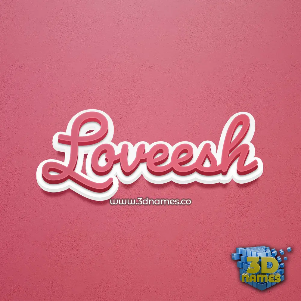 loveesh in Red Scribble style - 3D name wallpaper