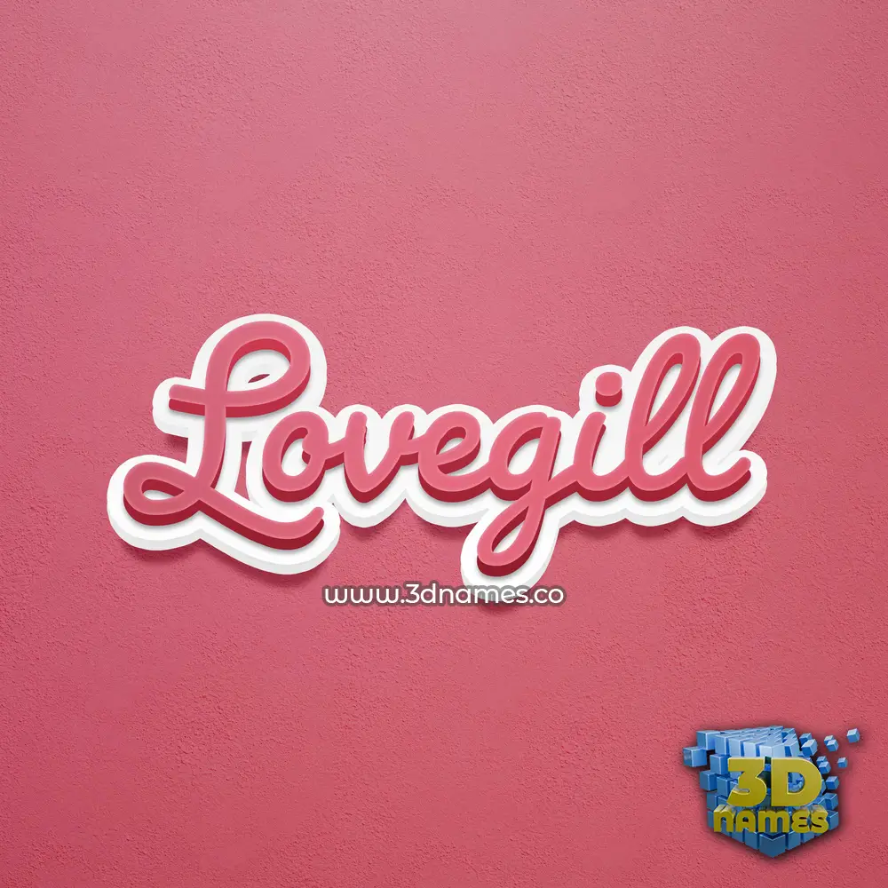lovegill in Red Scribble style - 3D name wallpaper