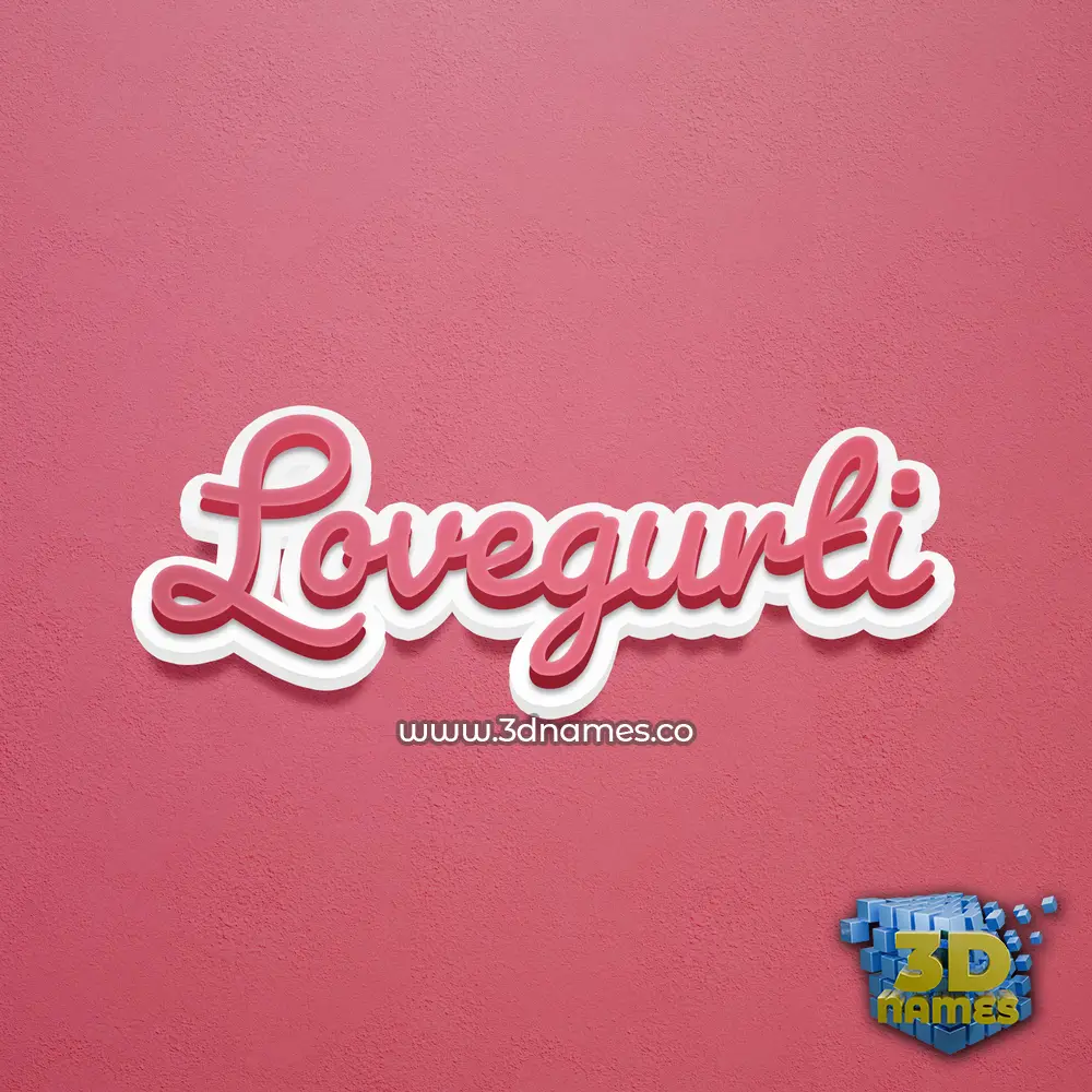 lovegurti in Red Scribble style - 3D name wallpaper