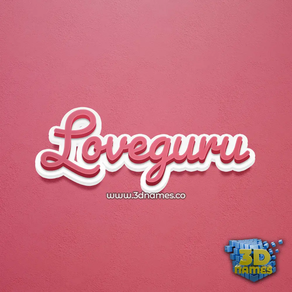 loveguru in Red Scribble style - 3D name wallpaper