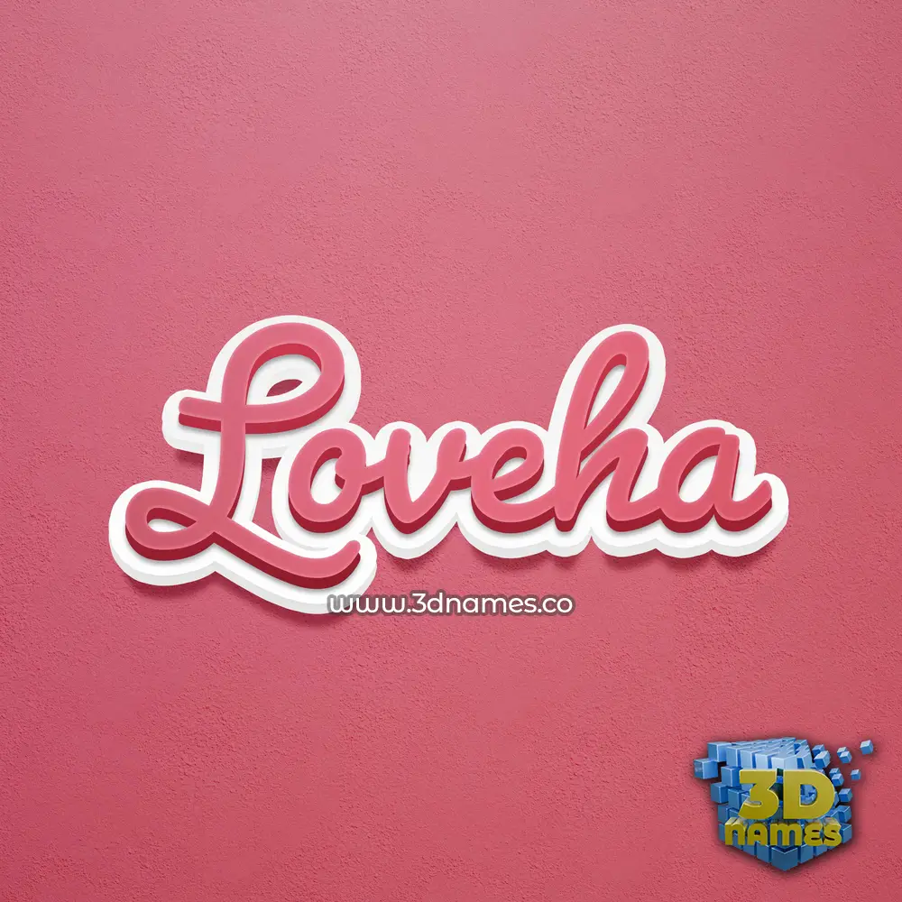 loveha in Red Scribble style - 3D name wallpaper