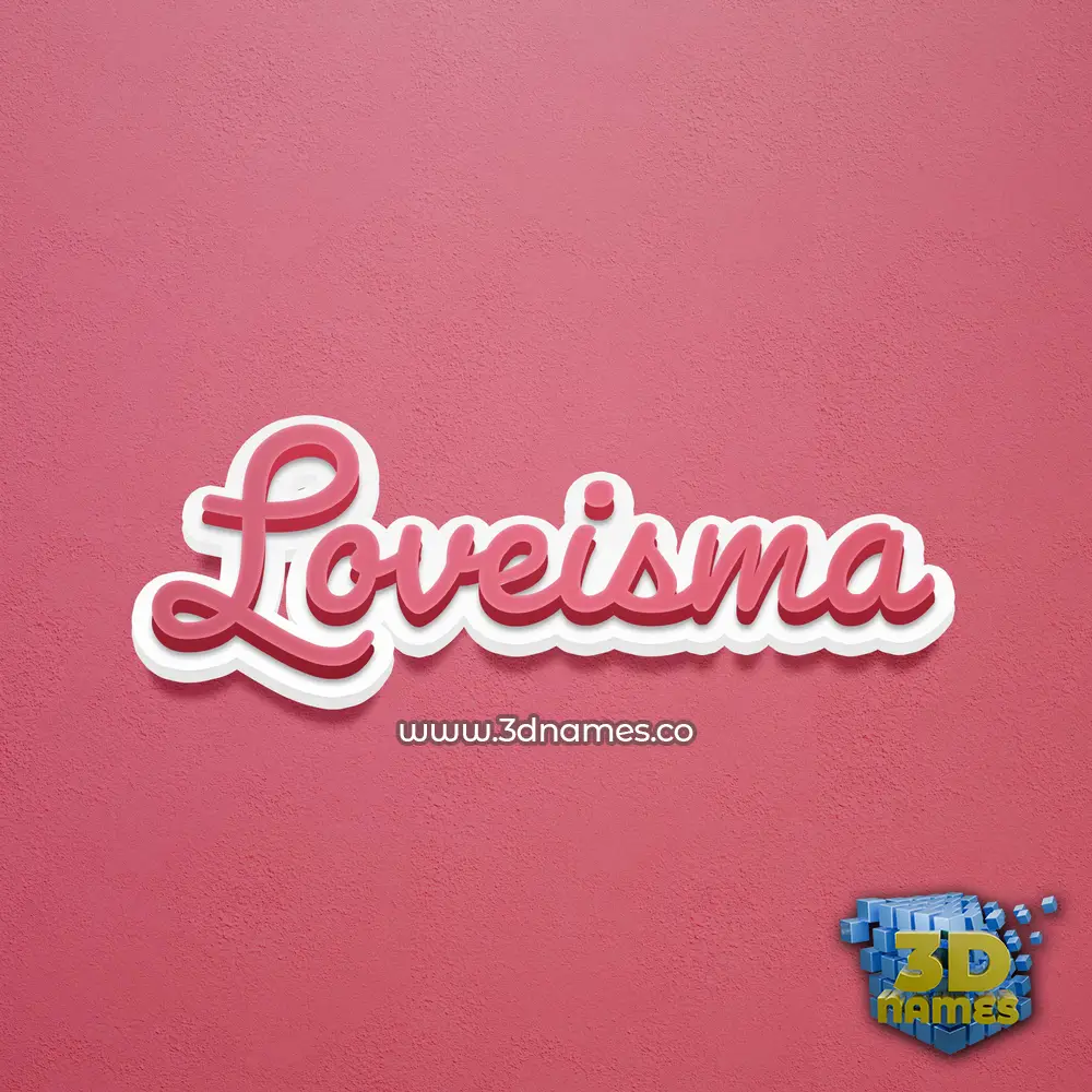 loveisma in Red Scribble style - 3D name wallpaper